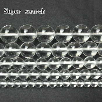 Naturale Cristal Margele Rotunde, de culoare Albă Componenta 4-12MM Transparentă de Cuarț se Potrivesc DIY Colier Brățară Neagră Pentru a Face bijuterii